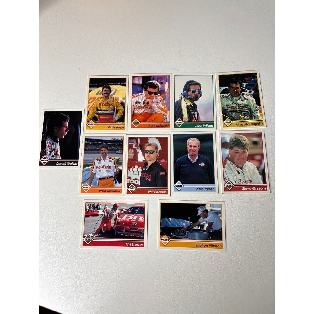 Vintage 90s Lot 11 Traks Race Car Trading Cards